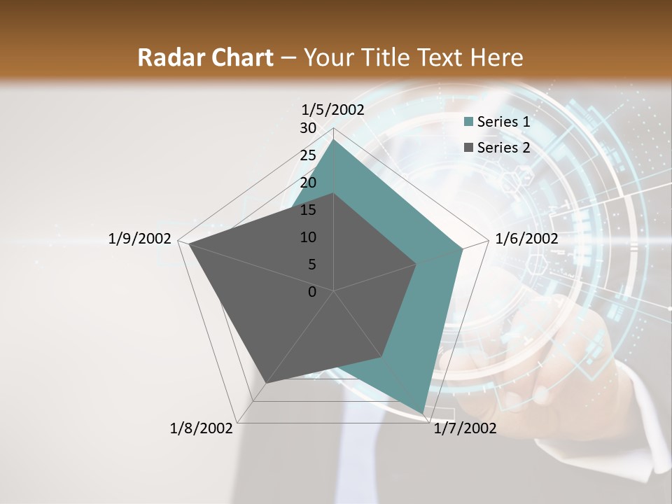 A Man In A Suit Touching A Button On A Touch Screen PowerPoint Template