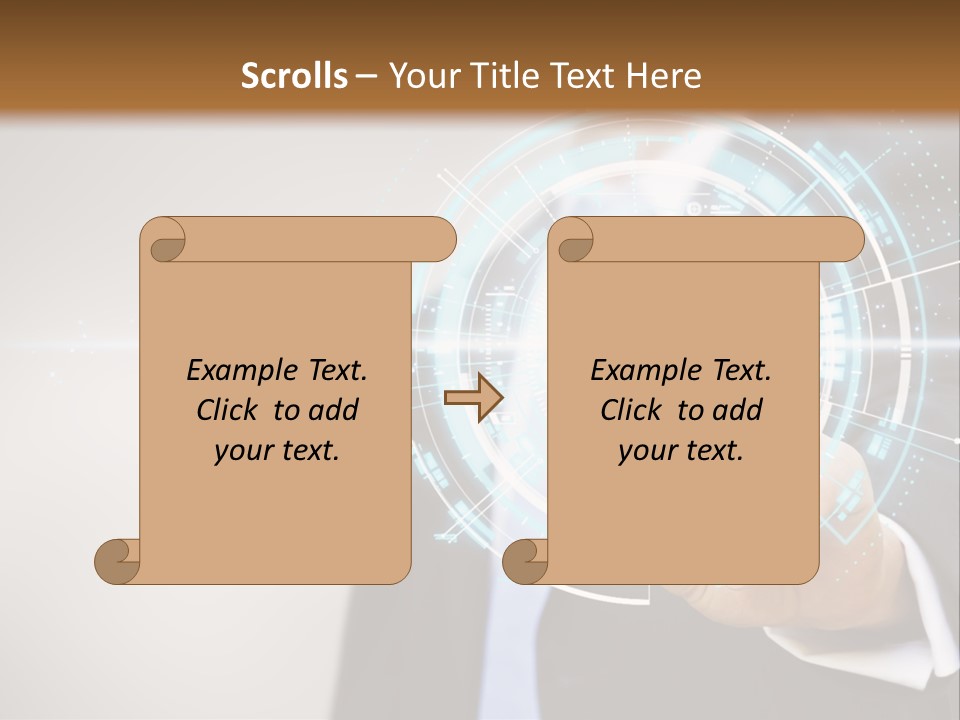 A Man In A Suit Touching A Button On A Touch Screen PowerPoint Template
