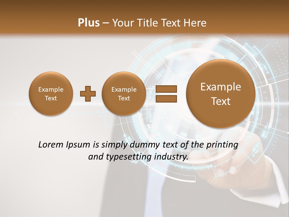 A Man In A Suit Touching A Button On A Touch Screen PowerPoint Template