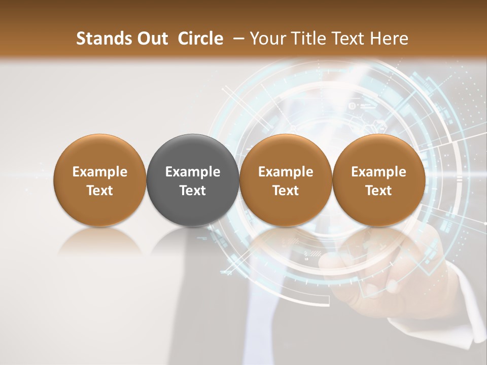 A Man In A Suit Touching A Button On A Touch Screen PowerPoint Template