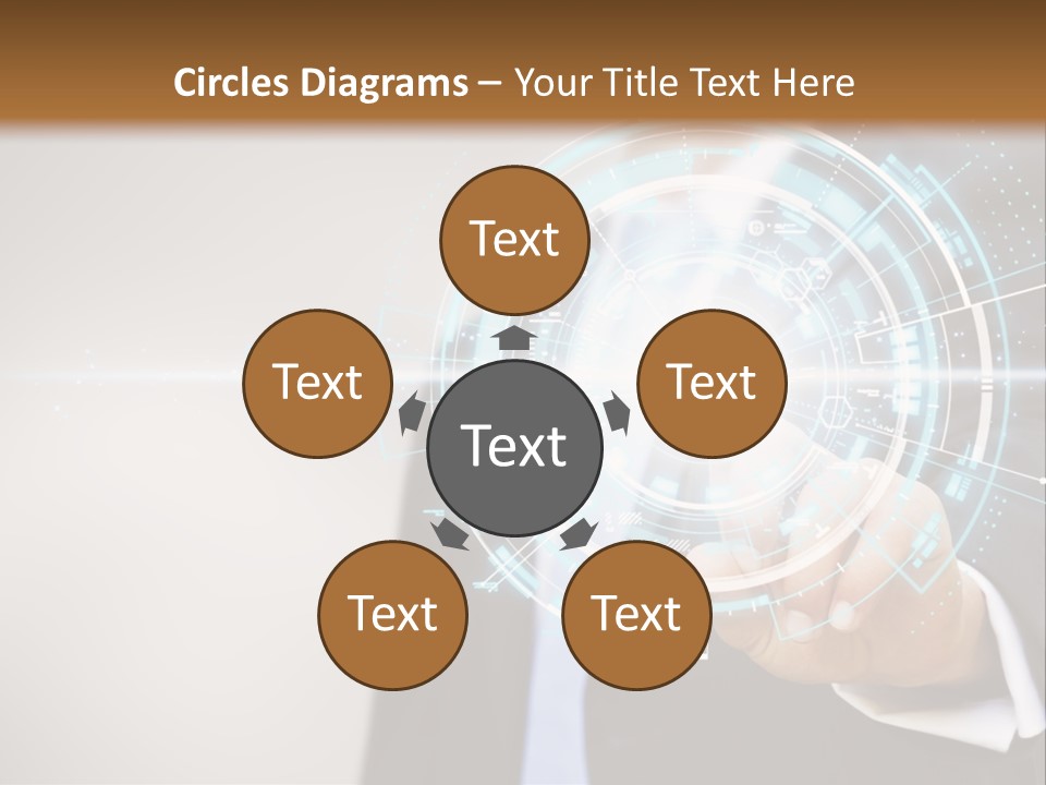 A Man In A Suit Touching A Button On A Touch Screen PowerPoint Template