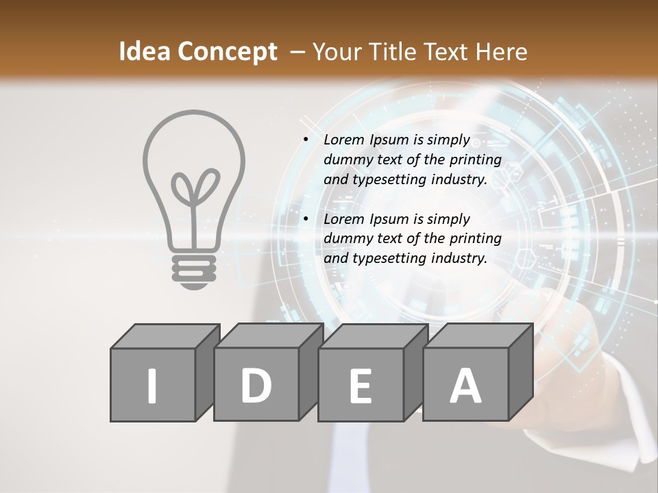 A Man In A Suit Touching A Button On A Touch Screen PowerPoint Template