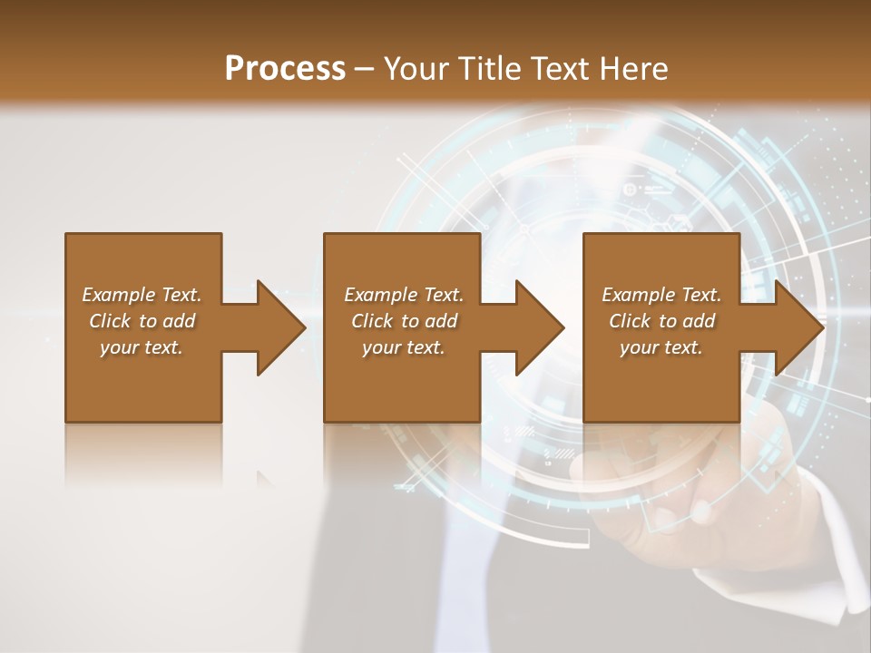 A Man In A Suit Touching A Button On A Touch Screen PowerPoint Template