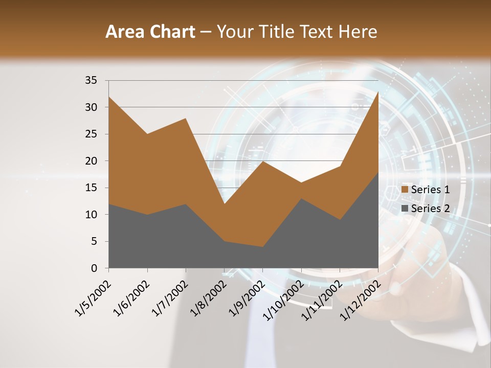 A Man In A Suit Touching A Button On A Touch Screen PowerPoint Template