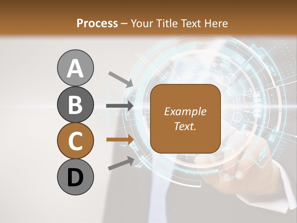 A Man In A Suit Touching A Button On A Touch Screen PowerPoint Template