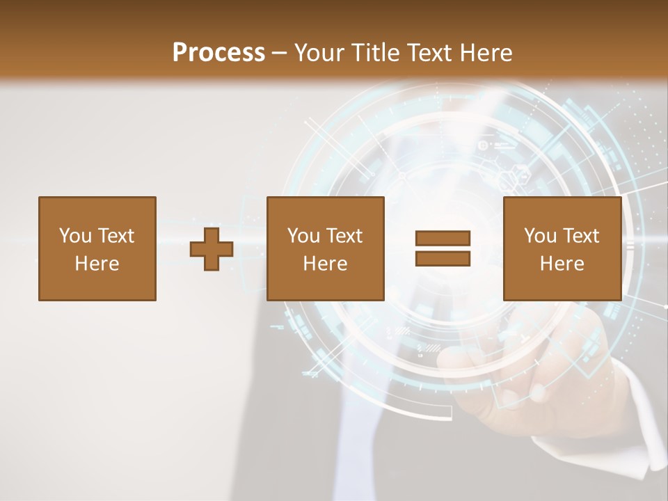 A Man In A Suit Touching A Button On A Touch Screen PowerPoint Template