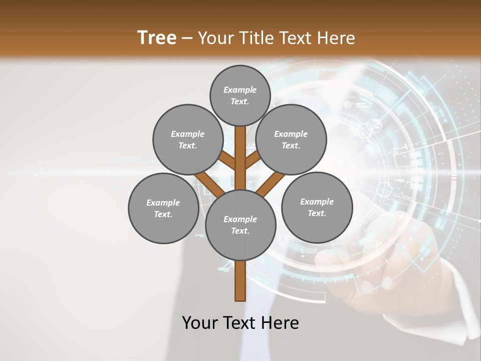 A Man In A Suit Touching A Button On A Touch Screen PowerPoint Template