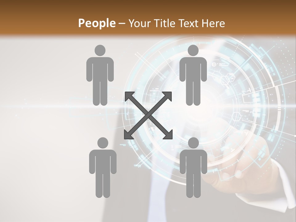 A Man In A Suit Touching A Button On A Touch Screen PowerPoint Template