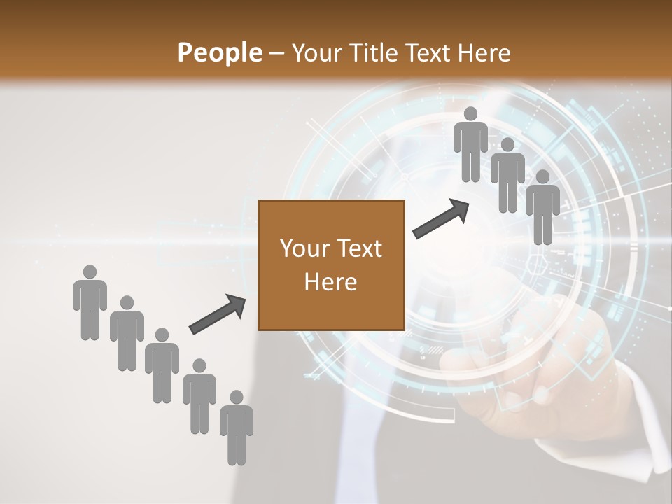 A Man In A Suit Touching A Button On A Touch Screen PowerPoint Template