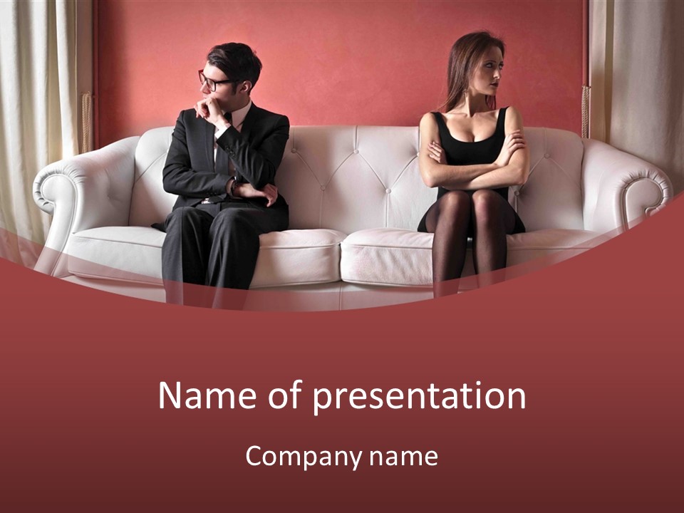 Man Woman Squabble PowerPoint Template