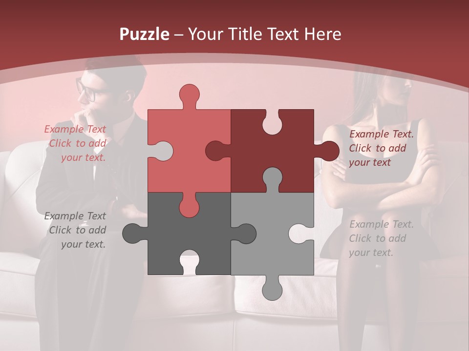Man Woman Squabble PowerPoint Template
