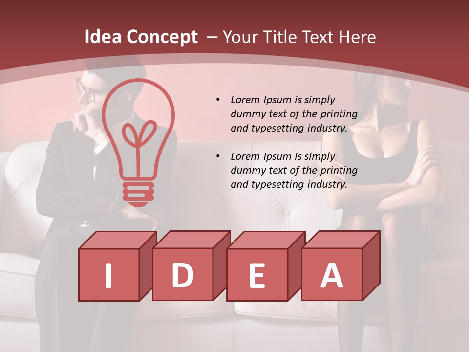 Man Woman Squabble PowerPoint Template