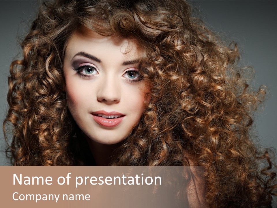 Female Face Coiffure PowerPoint Template