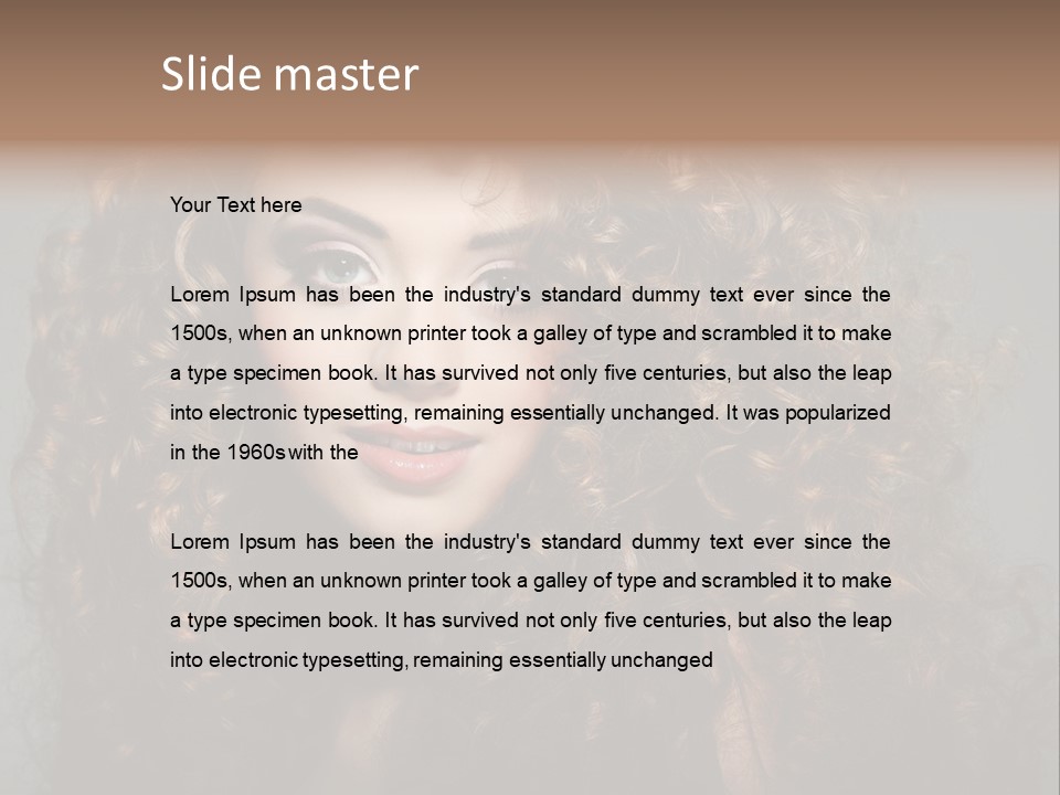 Female Face Coiffure PowerPoint Template