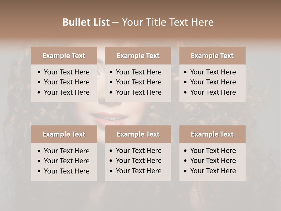 Female Face Coiffure PowerPoint Template