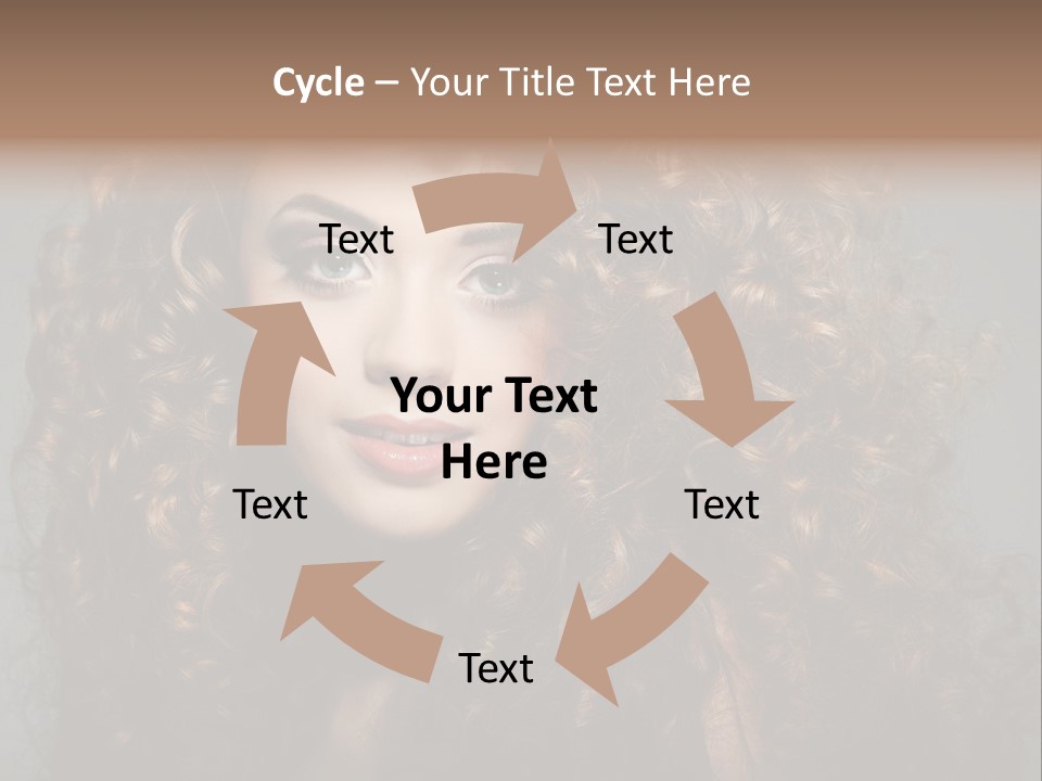 Female Face Coiffure PowerPoint Template