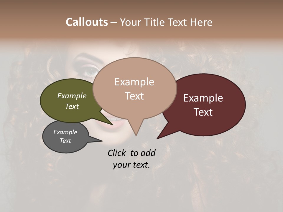 Female Face Coiffure PowerPoint Template