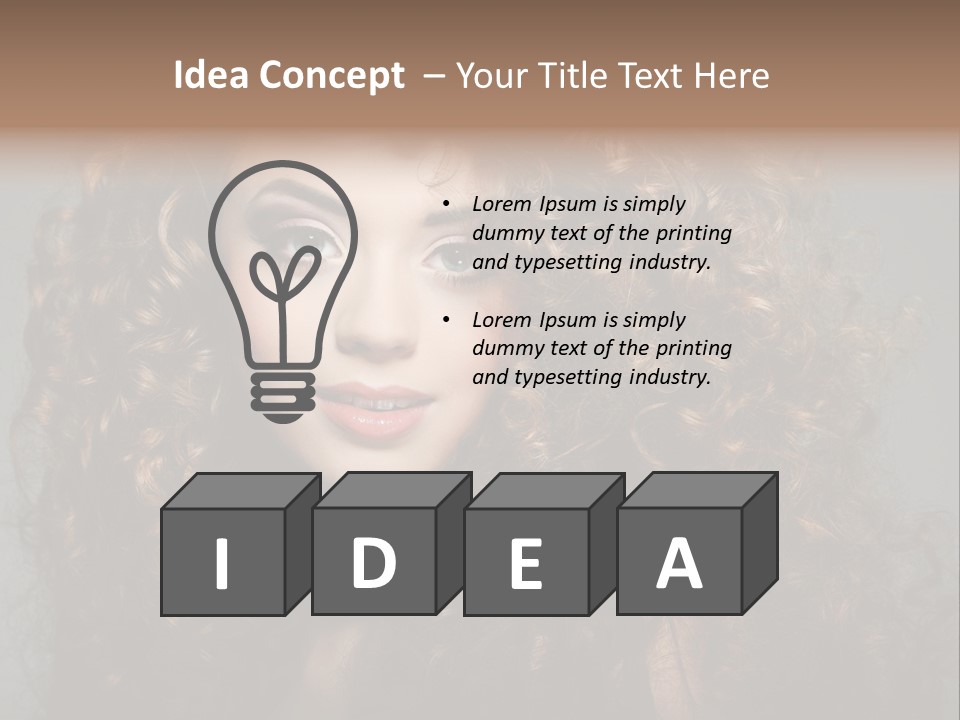 Female Face Coiffure PowerPoint Template