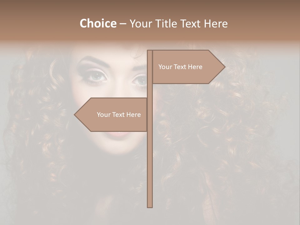 Female Face Coiffure PowerPoint Template