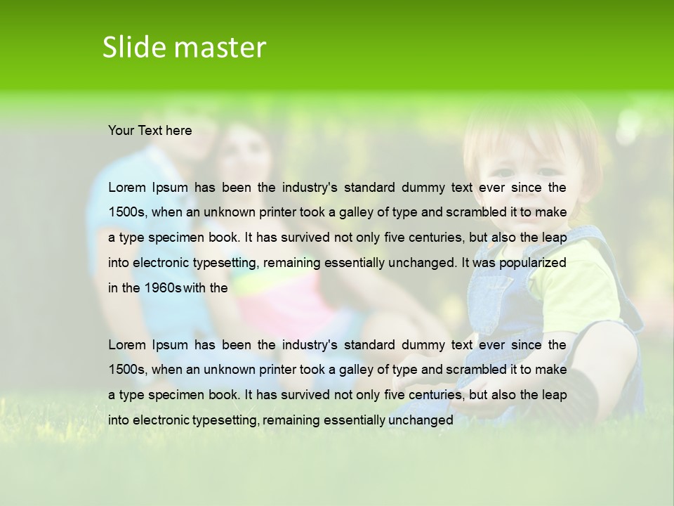 Child Rest Green PowerPoint Template