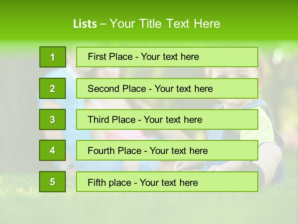 Child Rest Green PowerPoint Template
