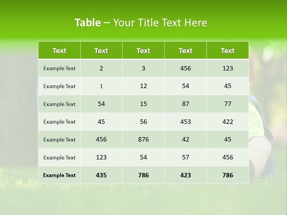 Child Rest Green PowerPoint Template