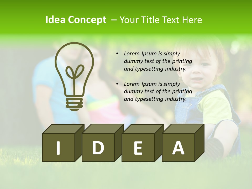 Child Rest Green PowerPoint Template