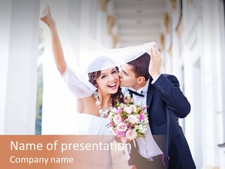 White Bouquet Getting PowerPoint Template