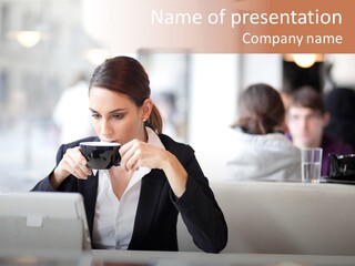 Female Businesswoman Candid PowerPoint Template