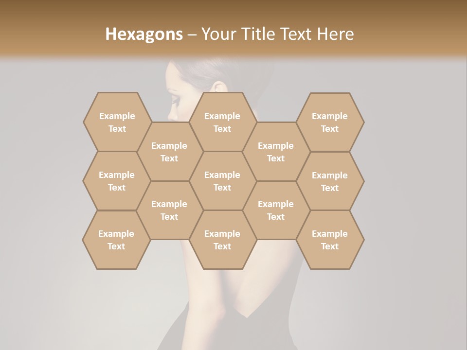 A Woman In A Black Dress Sitting On A Table PowerPoint Template