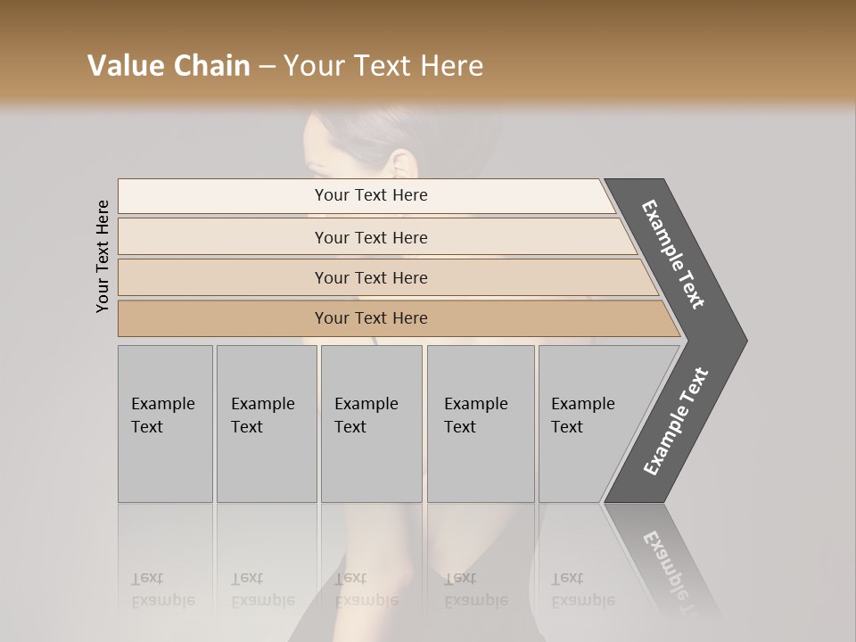 A Woman In A Black Dress Sitting On A Table PowerPoint Template