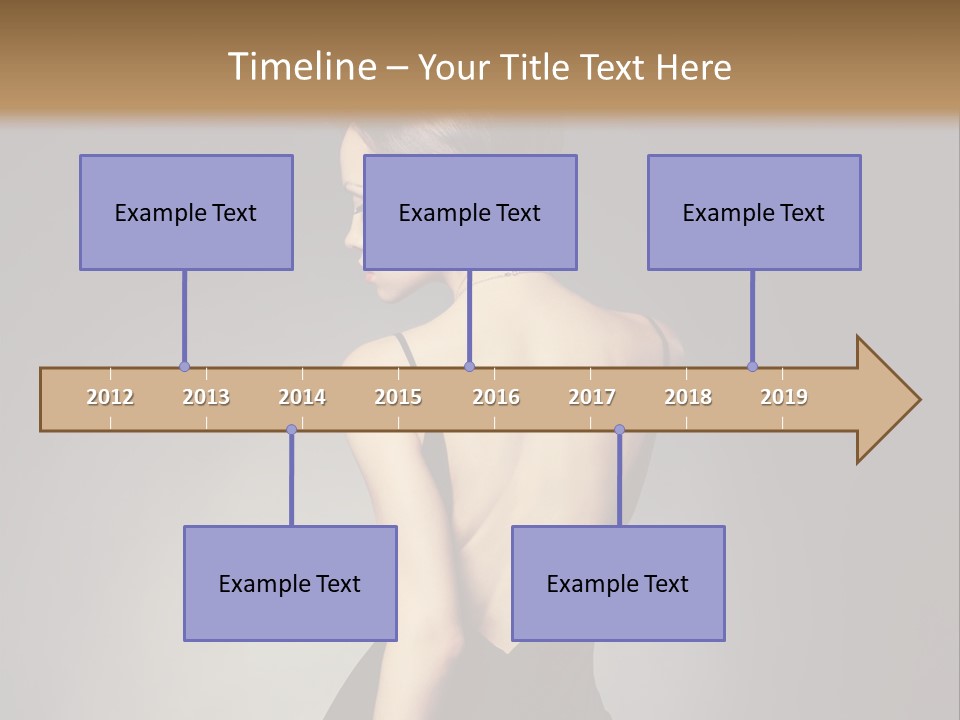 A Woman In A Black Dress Sitting On A Table PowerPoint Template