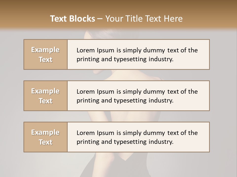 A Woman In A Black Dress Sitting On A Table PowerPoint Template