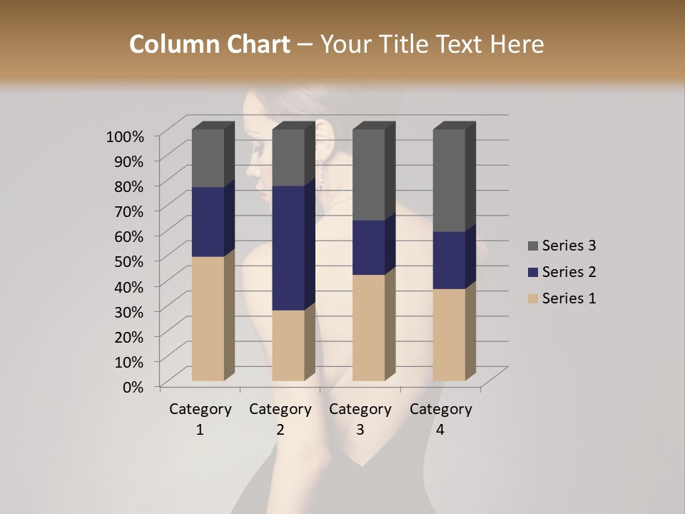 A Woman In A Black Dress Sitting On A Table PowerPoint Template