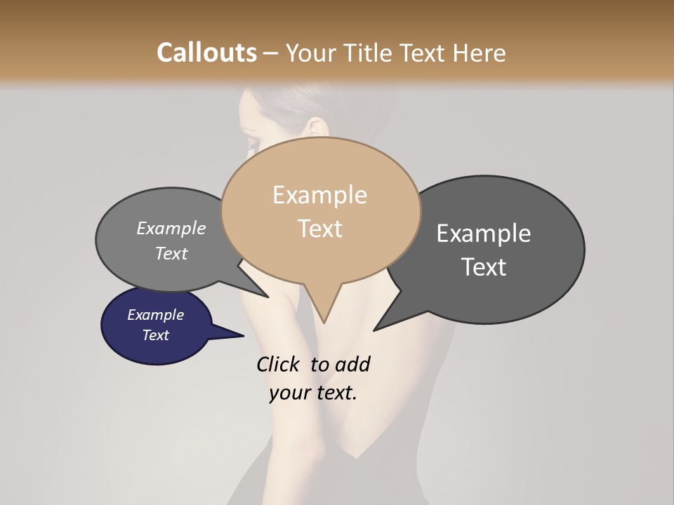 A Woman In A Black Dress Sitting On A Table PowerPoint Template