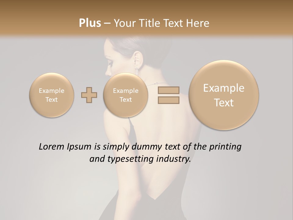 A Woman In A Black Dress Sitting On A Table PowerPoint Template