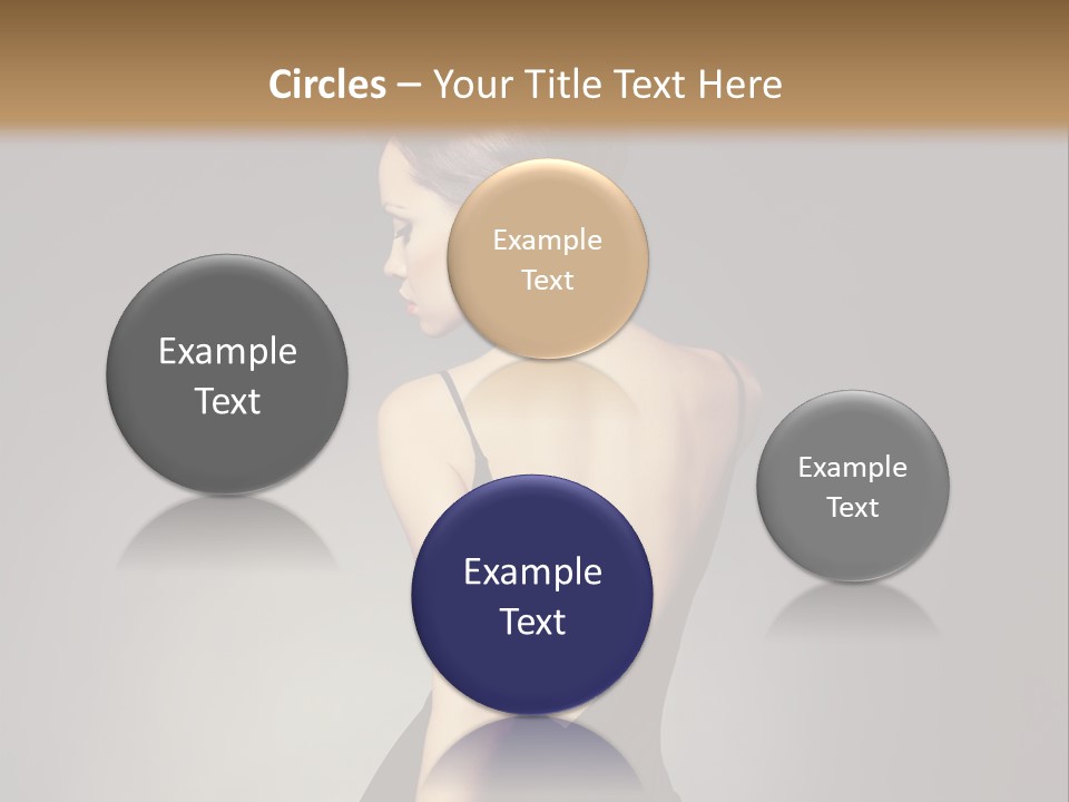 A Woman In A Black Dress Sitting On A Table PowerPoint Template