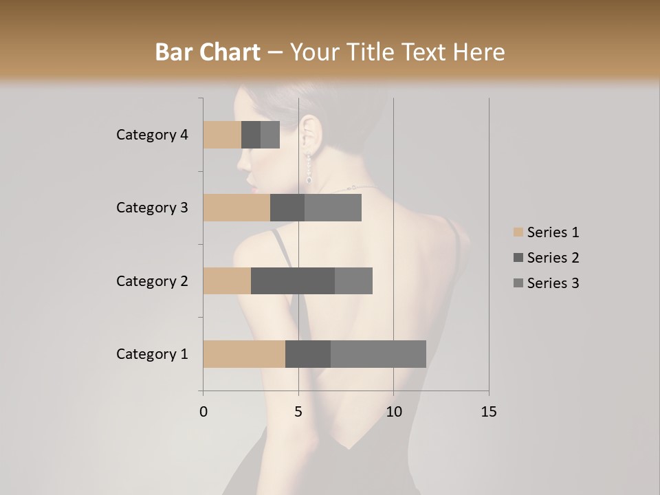 A Woman In A Black Dress Sitting On A Table PowerPoint Template