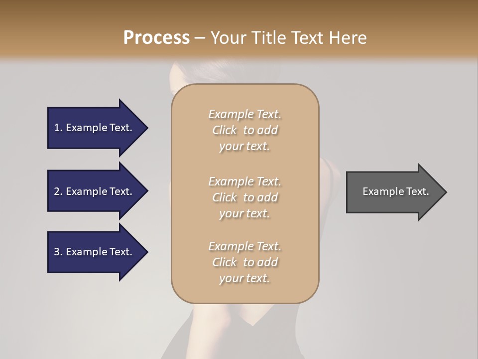 A Woman In A Black Dress Sitting On A Table PowerPoint Template