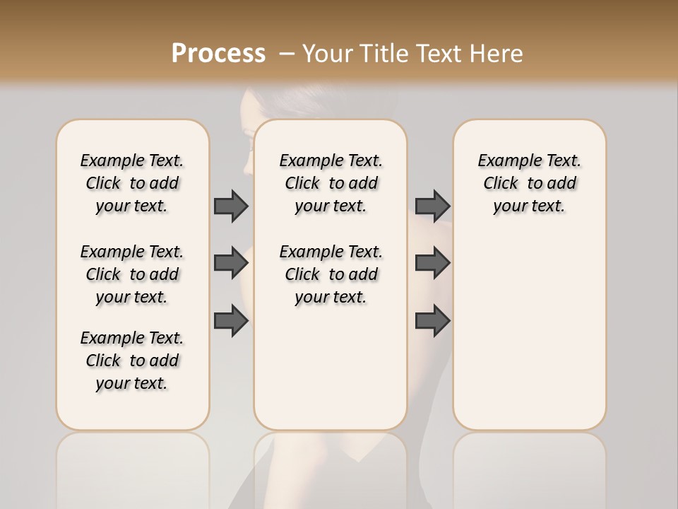 A Woman In A Black Dress Sitting On A Table PowerPoint Template