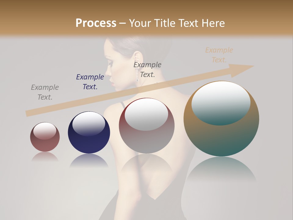 A Woman In A Black Dress Sitting On A Table PowerPoint Template