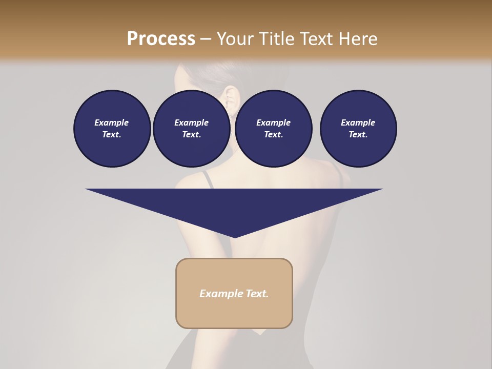 A Woman In A Black Dress Sitting On A Table PowerPoint Template