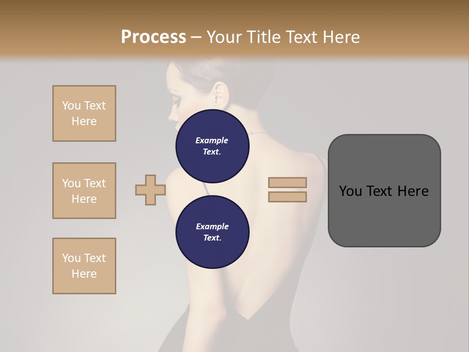 A Woman In A Black Dress Sitting On A Table PowerPoint Template
