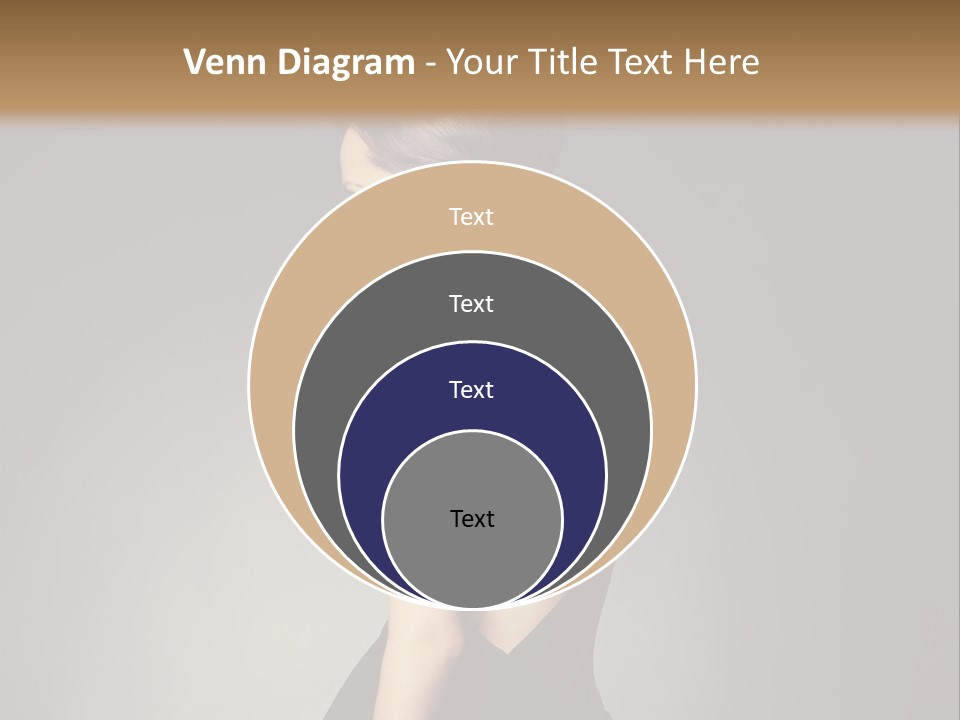 A Woman In A Black Dress Sitting On A Table PowerPoint Template