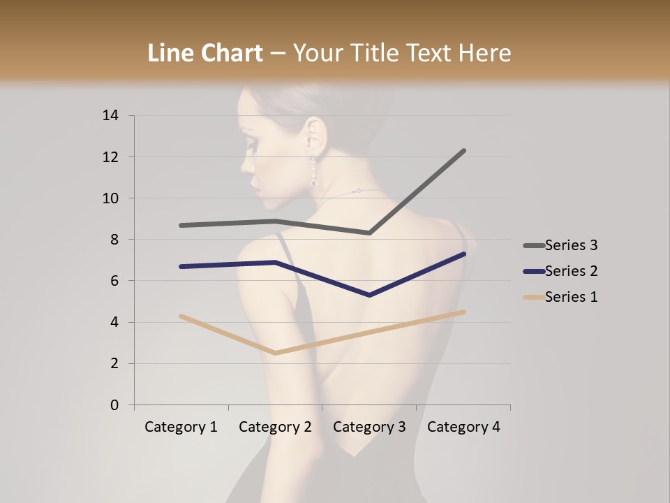 A Woman In A Black Dress Sitting On A Table PowerPoint Template