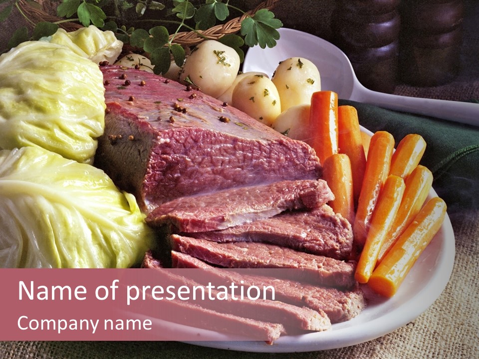 Ireland Dinner Platter PowerPoint Template