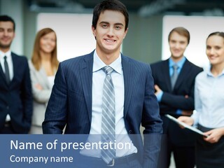 Businesspeople Smiling Formal PowerPoint Template