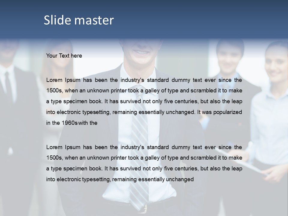 Businesspeople Smiling Formal PowerPoint Template