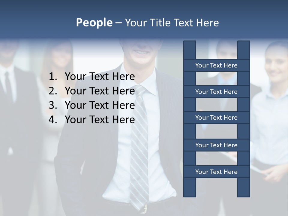 Businesspeople Smiling Formal PowerPoint Template