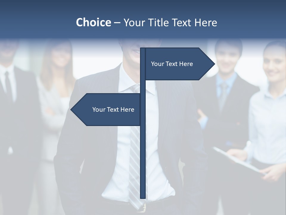 Businesspeople Smiling Formal PowerPoint Template